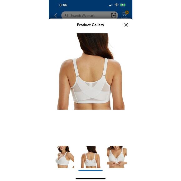Women's Front Closure Posture Bra Wireless Back Full Coverage Bra 38B - Picture 2 of 7